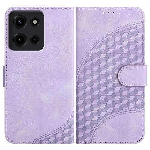 Moto G 2025 Elephant Head Embossed Phone Leather Case with Lanyard - Light Purple